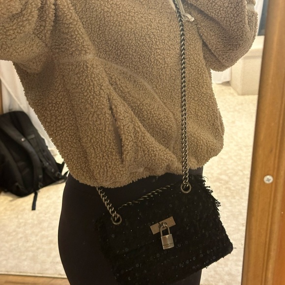 Black Tweed Kurt Geiger Crossbody “The Brixton” - Picture 2 of 3